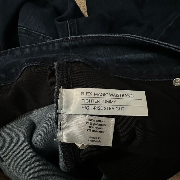 Lane Bryant Flex Magic Wasitband Tighter Tummy High Rise Straight Jeans sz 24 - Picture 10 of 11